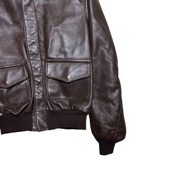 Vintage Sporty’s Pilot Shop A-2 Bomber Jacket Big YKK Zipper Horsehide Made In U - Picture 4 of 10